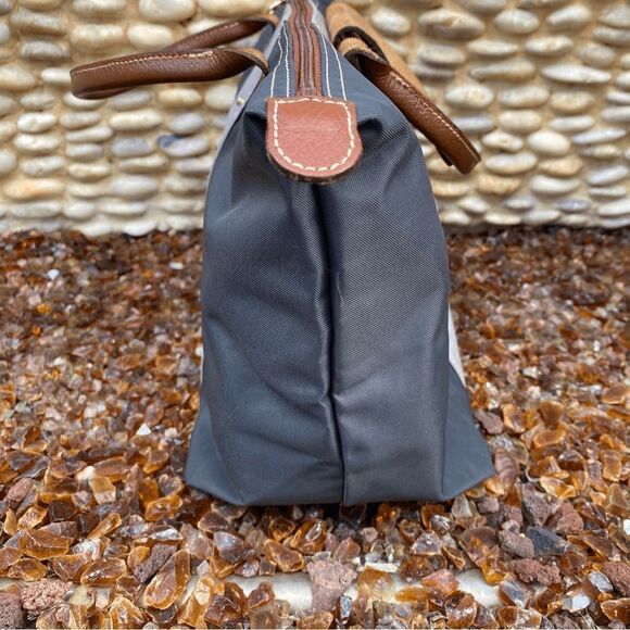 Longchamp Limited Edition Black/Gray Love Heart Le Pliage Shoulder Tote Bag. EUC - Picture 7 of 14